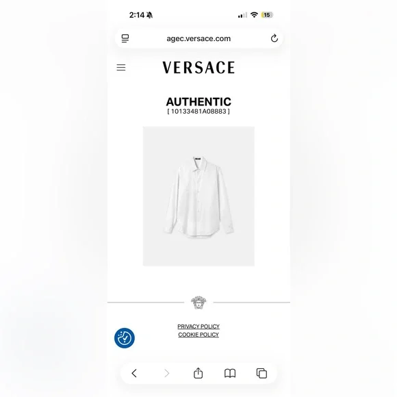 Versace Barocco Jacquard Long Sleeve Shirt Size 37 IT. PRISTINE CONDITION - Picture 16 of 16